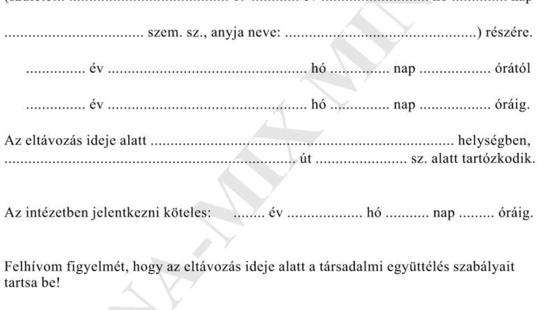 Eltávozási engedély