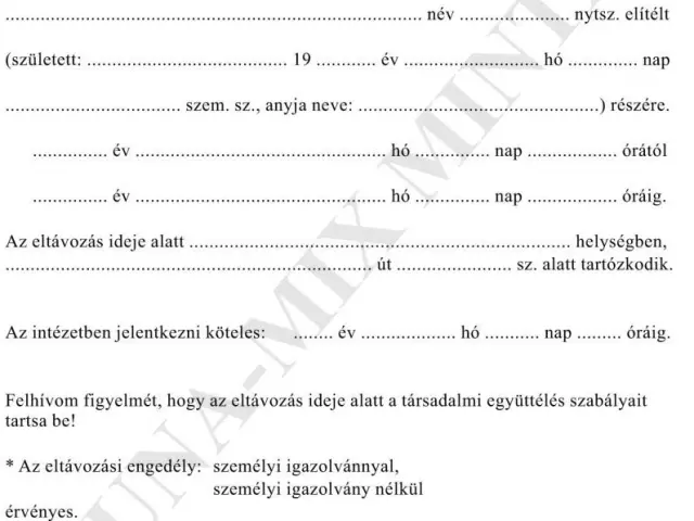 Eltávozási engedély
