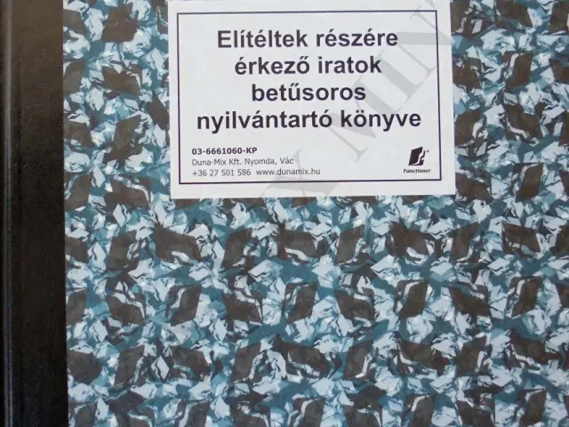 Elítélt részére érkezett irat betűs.nyilv.