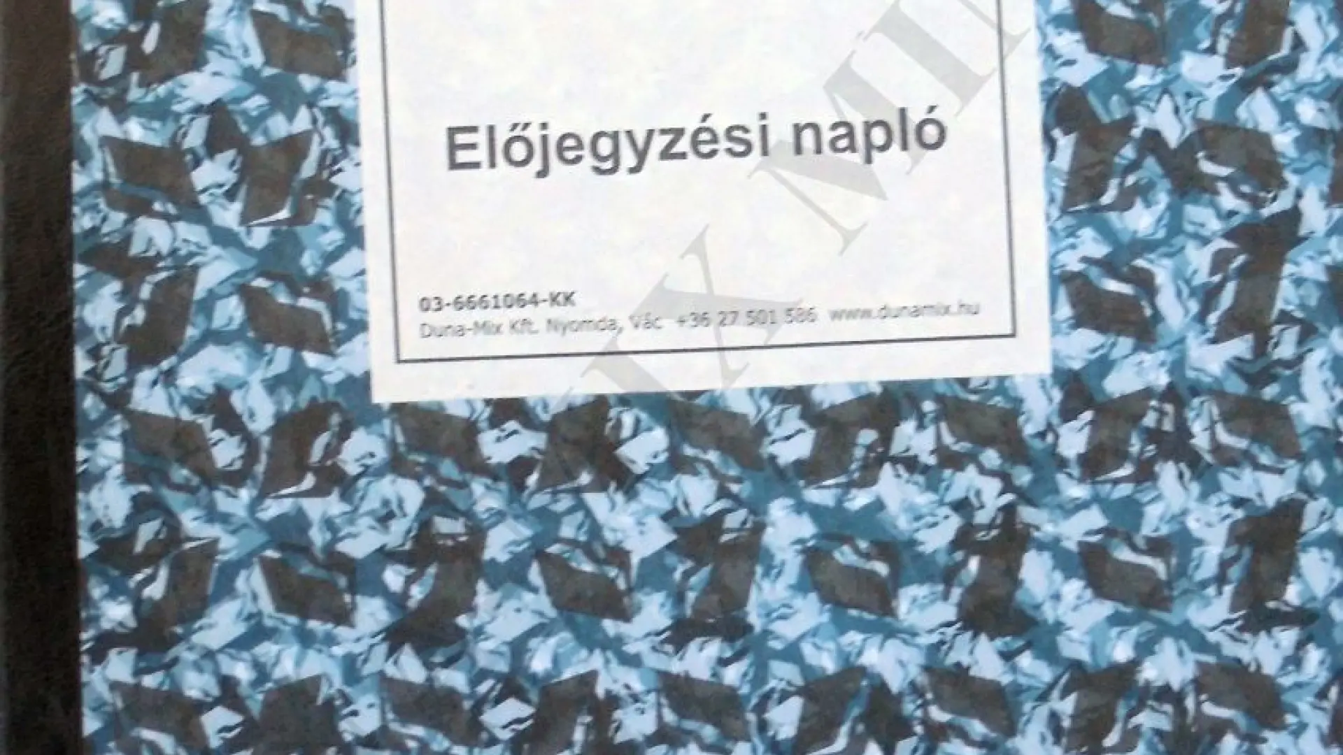 Előjegyzési napló