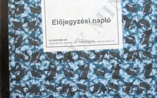 Előjegyzési napló 1