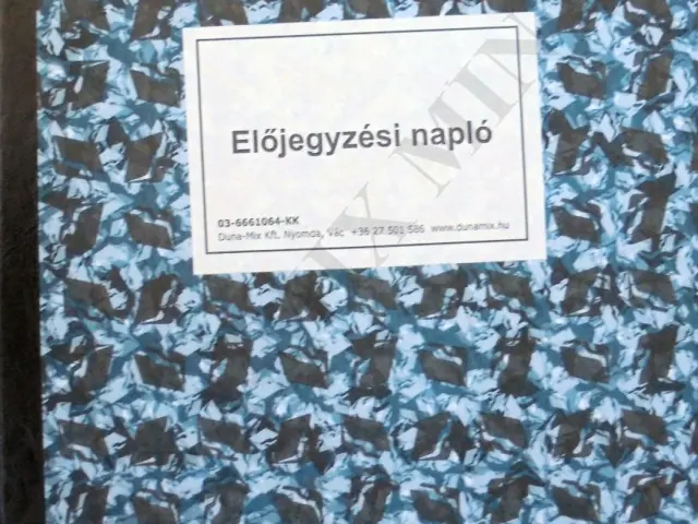 Előjegyzési napló