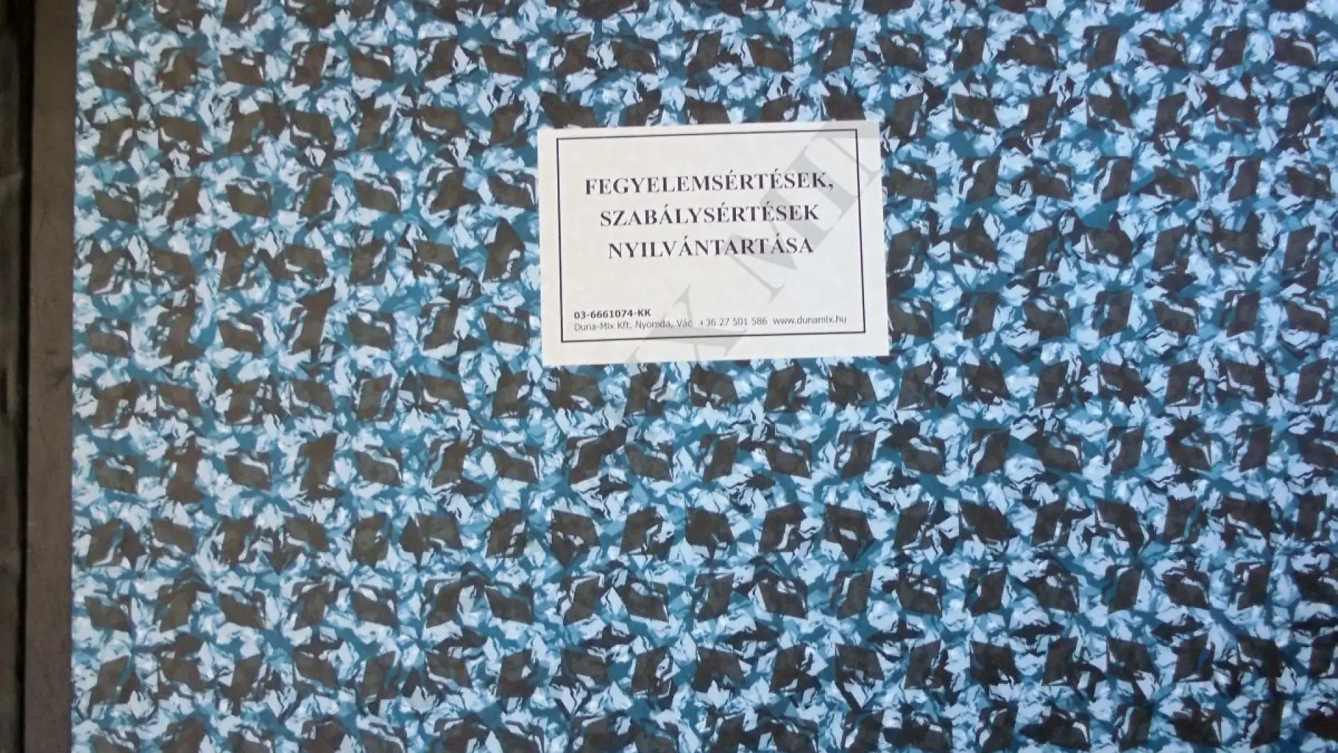 Fegy. sért. szab. sért. nyilvántart. 20 /lapos
