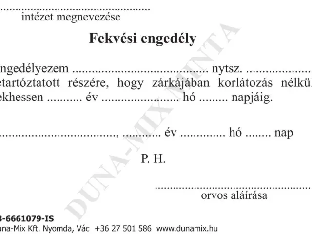 Fekvési engedély