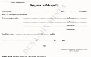 Gyógyszertartási engedély 1