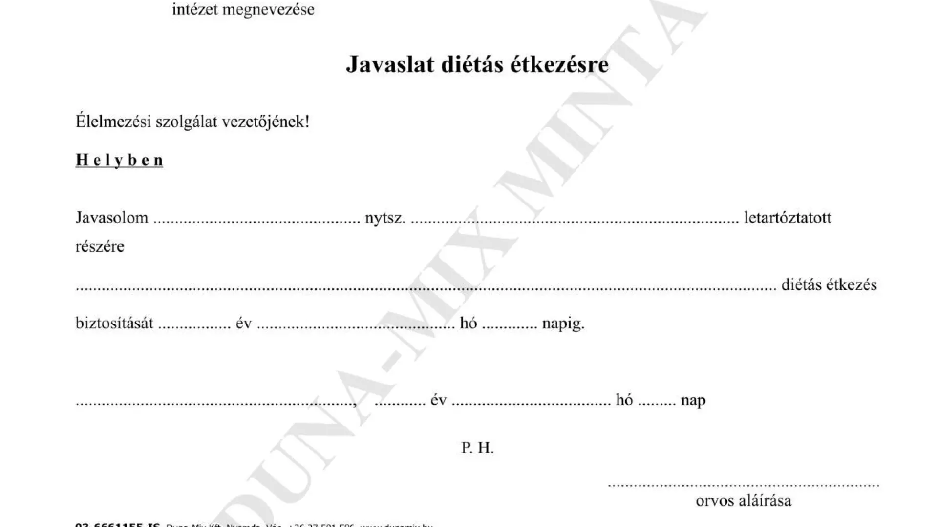 Javaslat diétás étkezésre