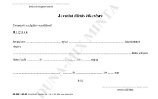 Javaslat diétás étkezésre 1