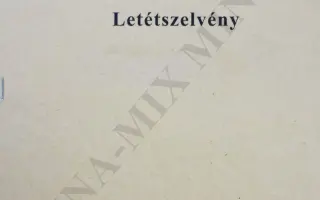 Letéti szelvény 1