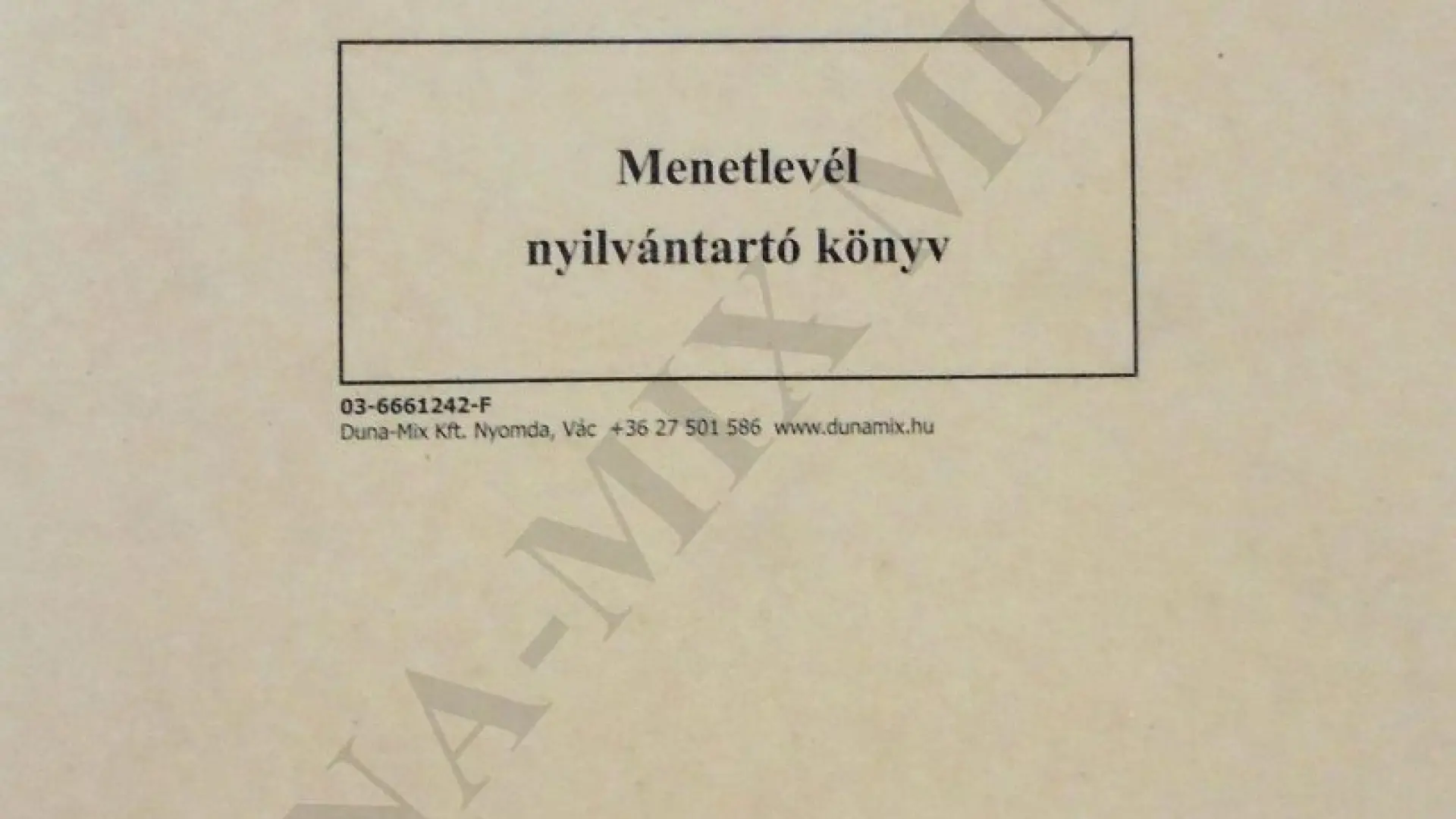 Menetlevél nyilvántartó könyv