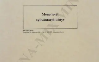 Menetlevél nyilvántartó könyv 1