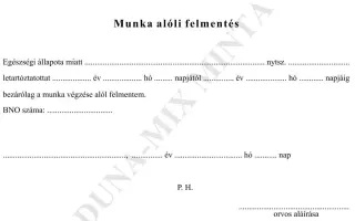 Munka alóli felmentés 1