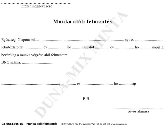 Munka alóli felmentés