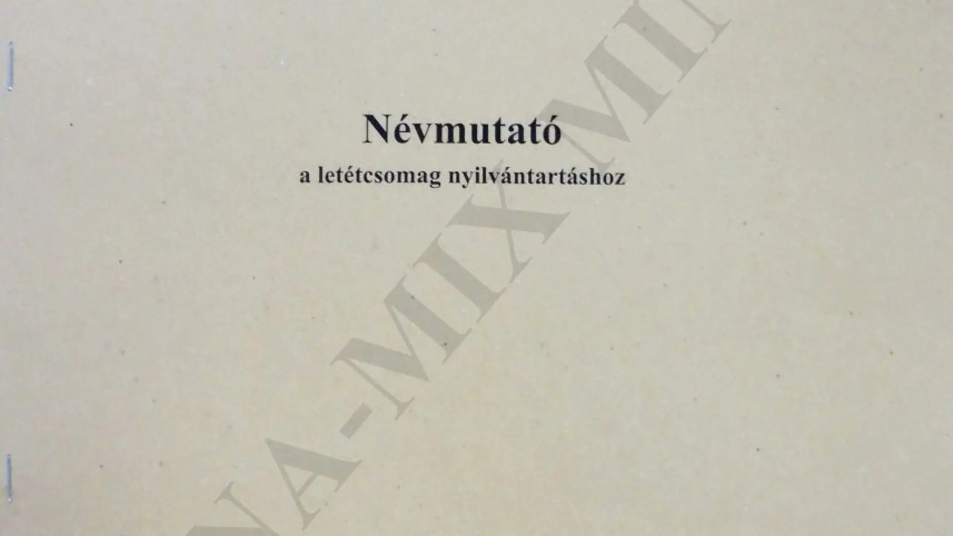 Névm. letéti csomag nyilvántart.