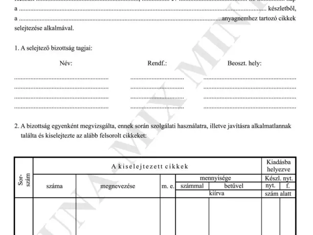 Selejtezési jegyzőkönyv