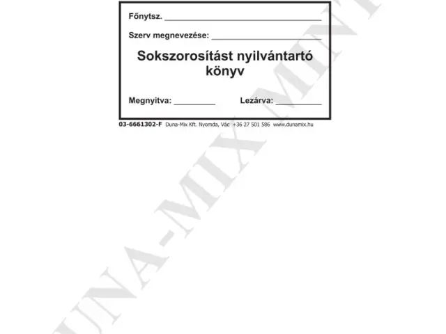 Sokszoros. nyilvántartókönyv