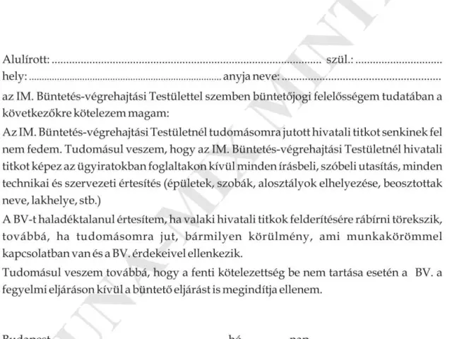 Titoktartási nyilatkozat