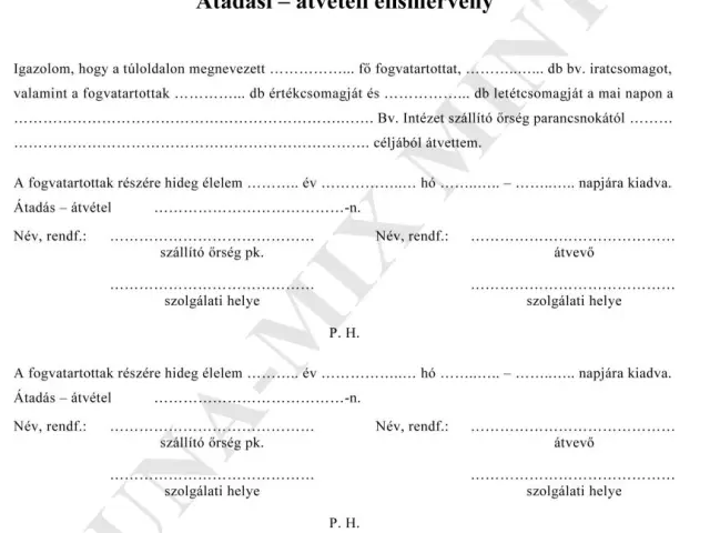 Átadás-átvételi elismervény