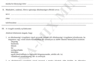Egészségügyi nyilatkozat 1