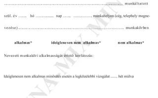 7. sz. függ. Első fokú orvosi alkalmassági vélemény 1