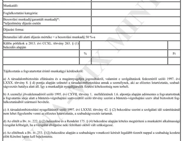10. sz. függ. Tájékoztató a besorolásról és a munkadíjról