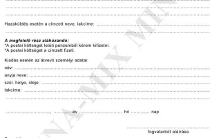 15. sz. függ. Kérelem letétbe hely. tárgyak elküld.-re v. kiadására 1