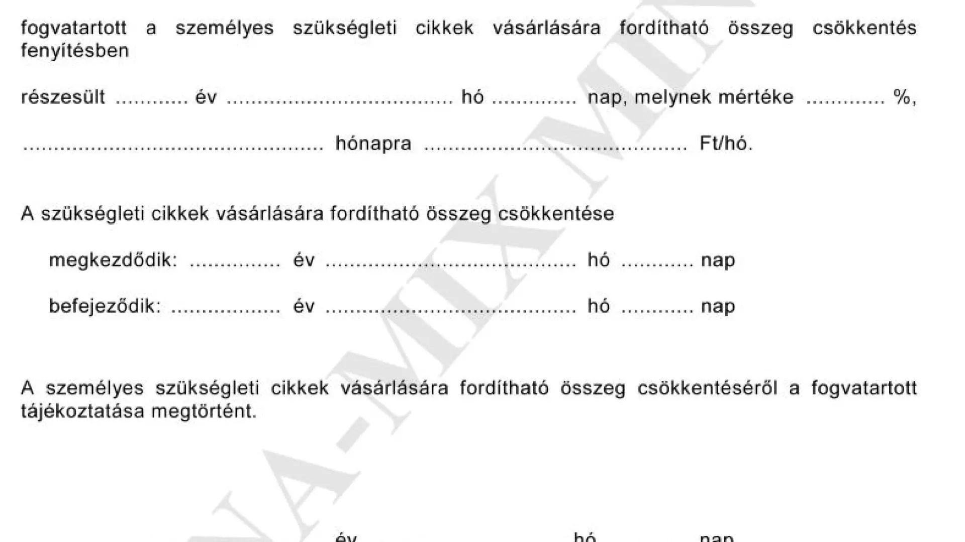 25. sz. függ. Értes. a szüks. cikk. vásárl.-ra ford. összeg csökk.-ről