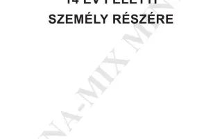 Védőoltási könyv 14. év feletti személy részére 1