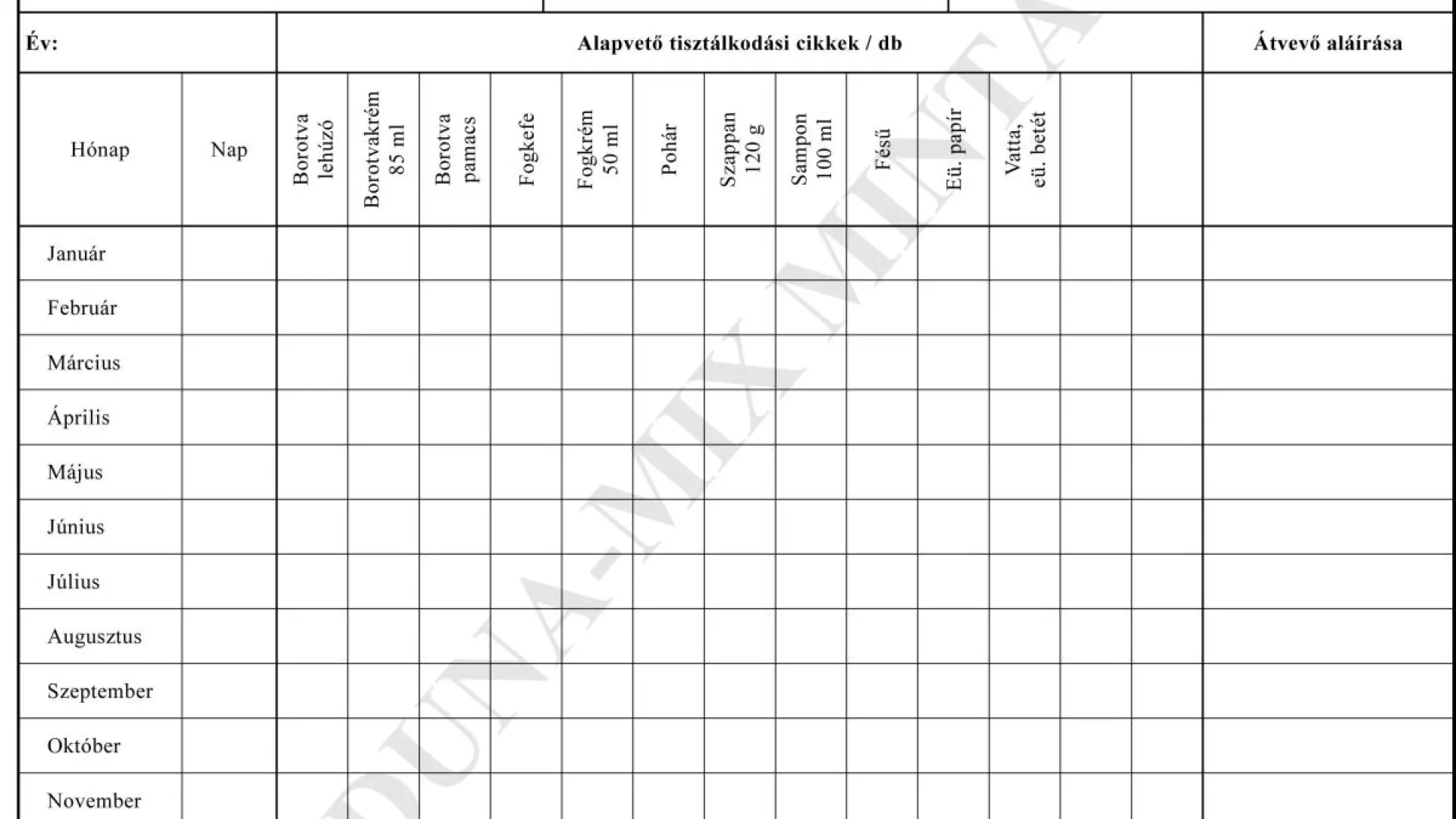 Tisztálkodási cikk karton A/4- 2 oldal- levlap 180 g.