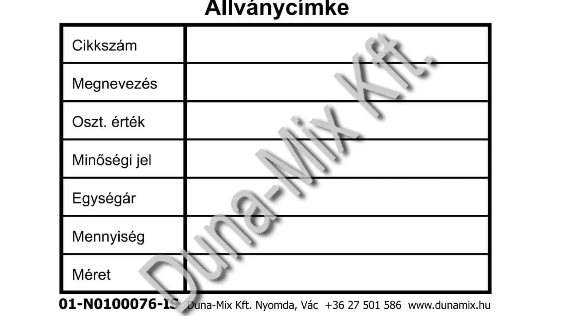 Állványcimke