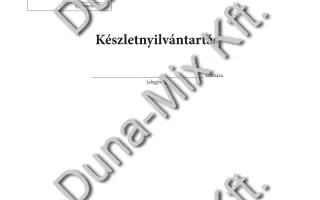 Készletnyílvántartás 1