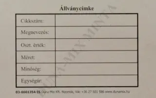 Állványcímke 1
