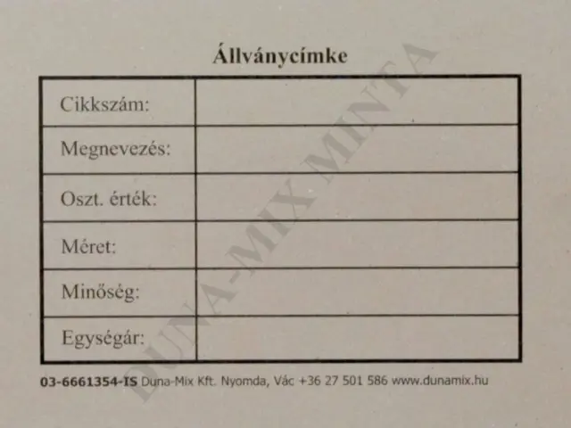 Állványcímke