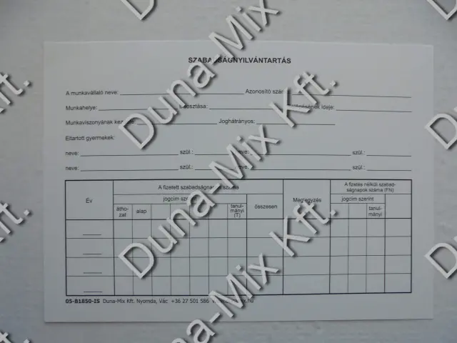 Szabadságnyilvántartás