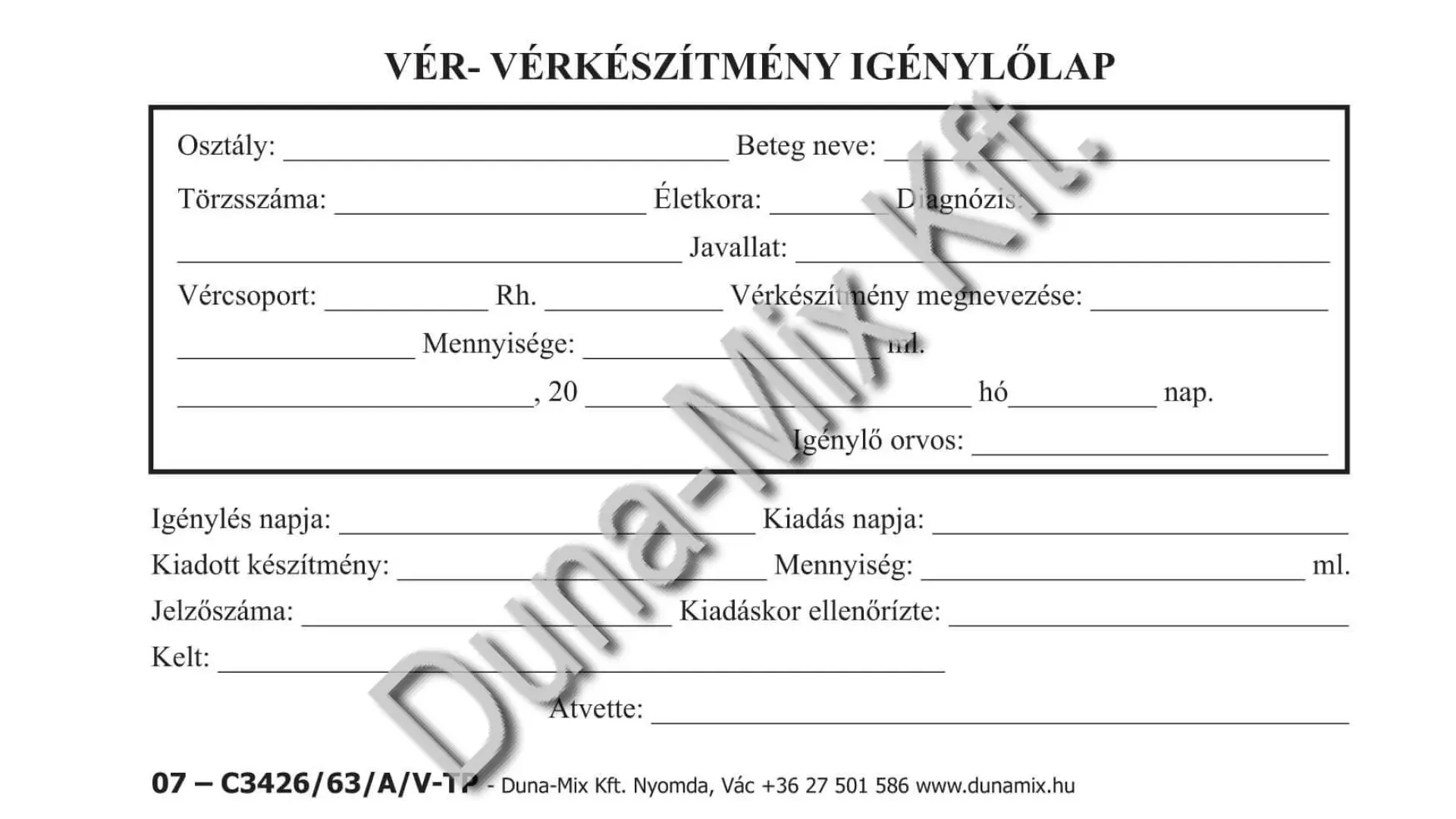 Vérigénylő