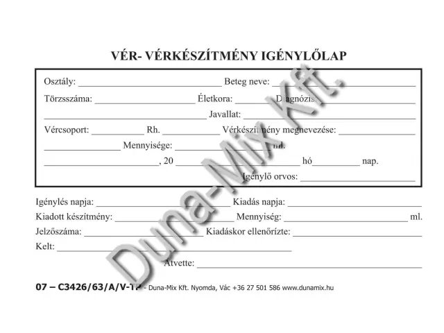 Vérigénylő