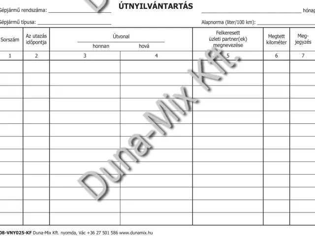 Útnyilvántartó