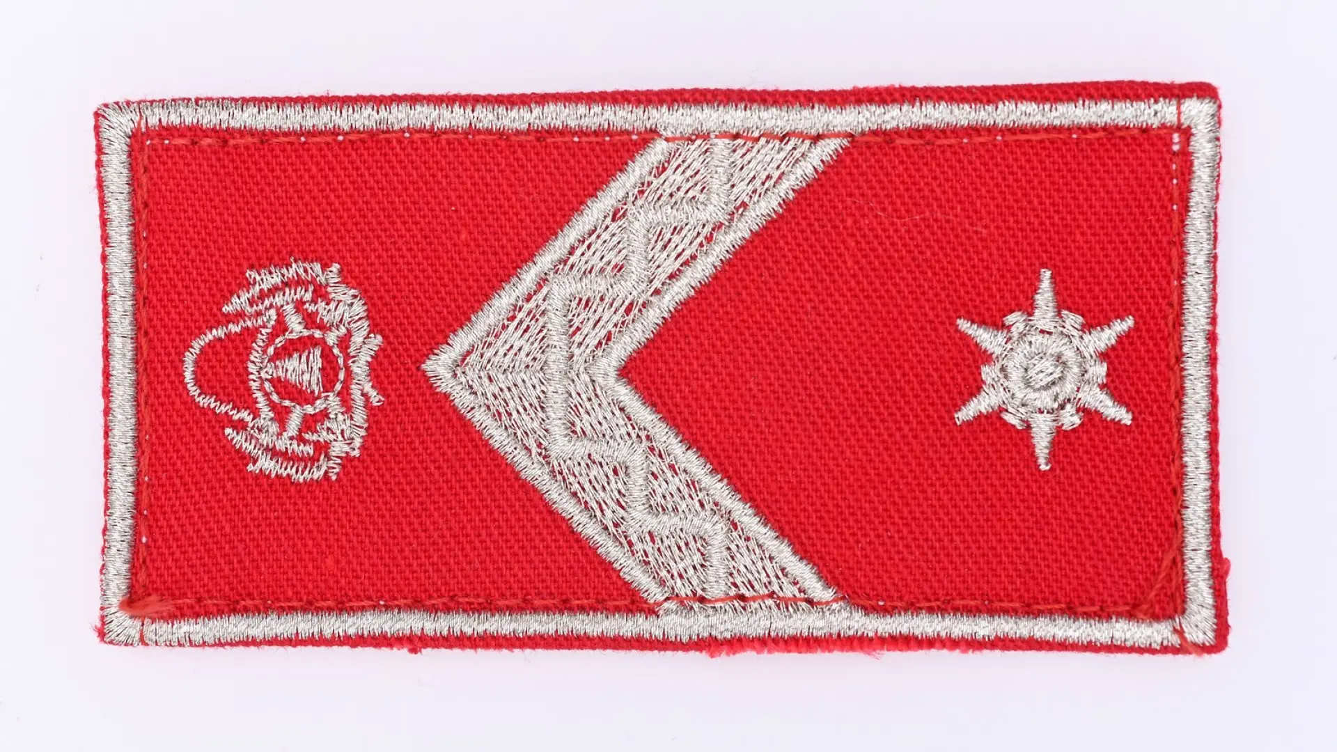 Hímzett tépőzáras rendfokozati jelzés , piros [KV] - törzsőrmester