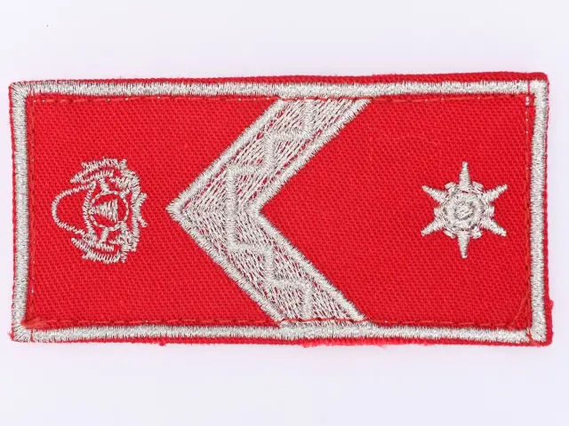 Hímzett tépőzáras rendfokozati jelzés , piros [KV] - törzsőrmester